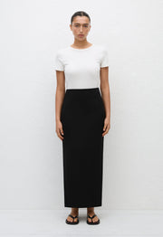 Crepe Column Skirt - Black - Matteau